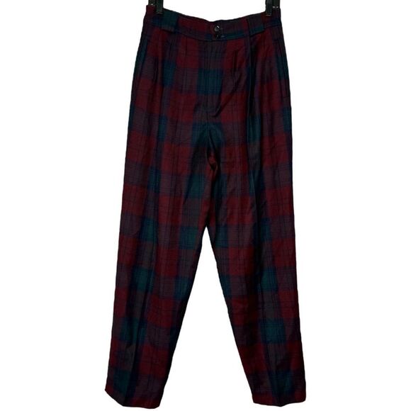 |VTG| GIORGIO SANT’ANGELO 80’s/90s Wool Plaid Tapered Leg Trousers - Picture 1 of 6